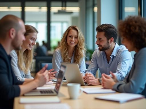 Southern Cross Talent Agency team strategizing in their Sydney office